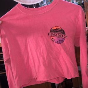 Pismo Beach Pink Long sleeve cropped shirt